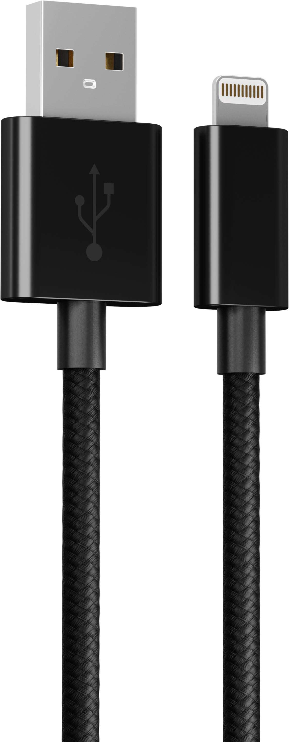 Кабель moonfish USB-A - Lightning (1,2 м), текстиль, черный