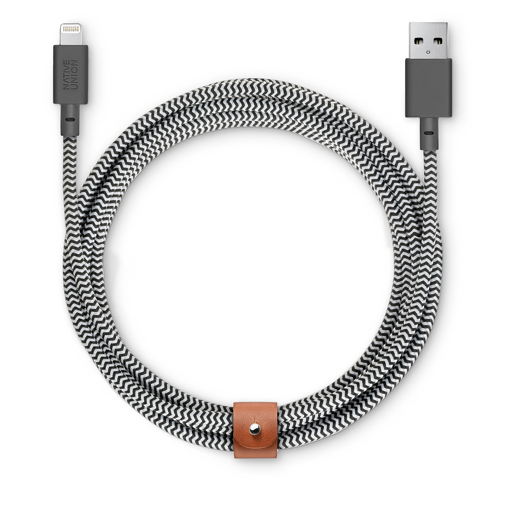 Кабель Native Union Belt Lightning/USB (3 м), серый