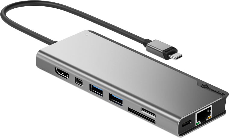 Адаптер Alogic Ultra Series USB-C Dock PLUS, PD, 5K 60 Гц, 100 Вт, серый космос