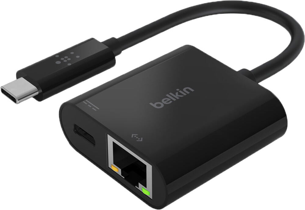 Адаптер Belkin USB-C - USB-C + Ethernet, черный