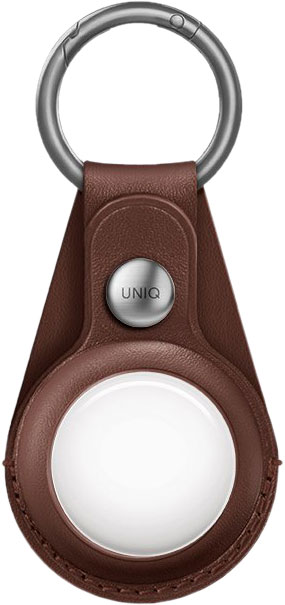 Подвеска Uniq Domus для Apple AirTag, кожзаменитель, кожзаменитель, коричневый