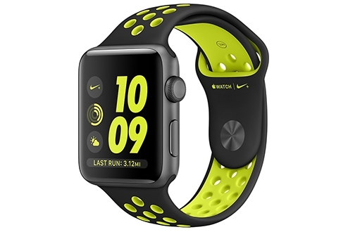 Купить Apple Watch Nike+ 42 мм, корпус из алюминия цвета «серый космос»,  спортивный ремешок Nike цвета «чёрный/салатовый» в каталоге магазина  re:Store - цена, описание и характеристики, фотографии - Москва