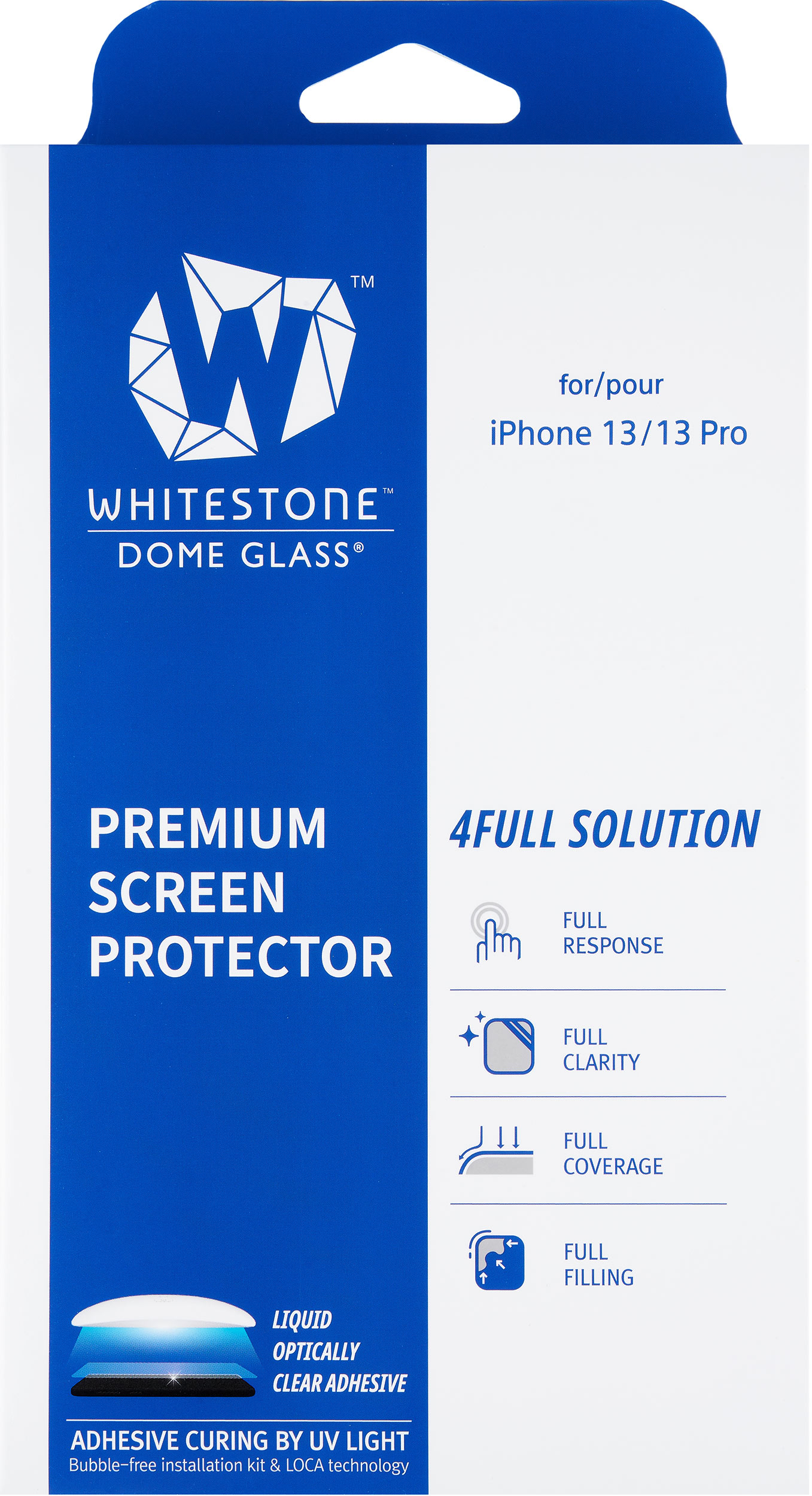 Стекло защитное Whitestone Dome Glass для iPhone 13/13 Pro, прозрачный