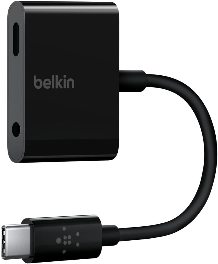 Адаптер Belkin USB-C - USB-C + mini Jack 3.5, черный
