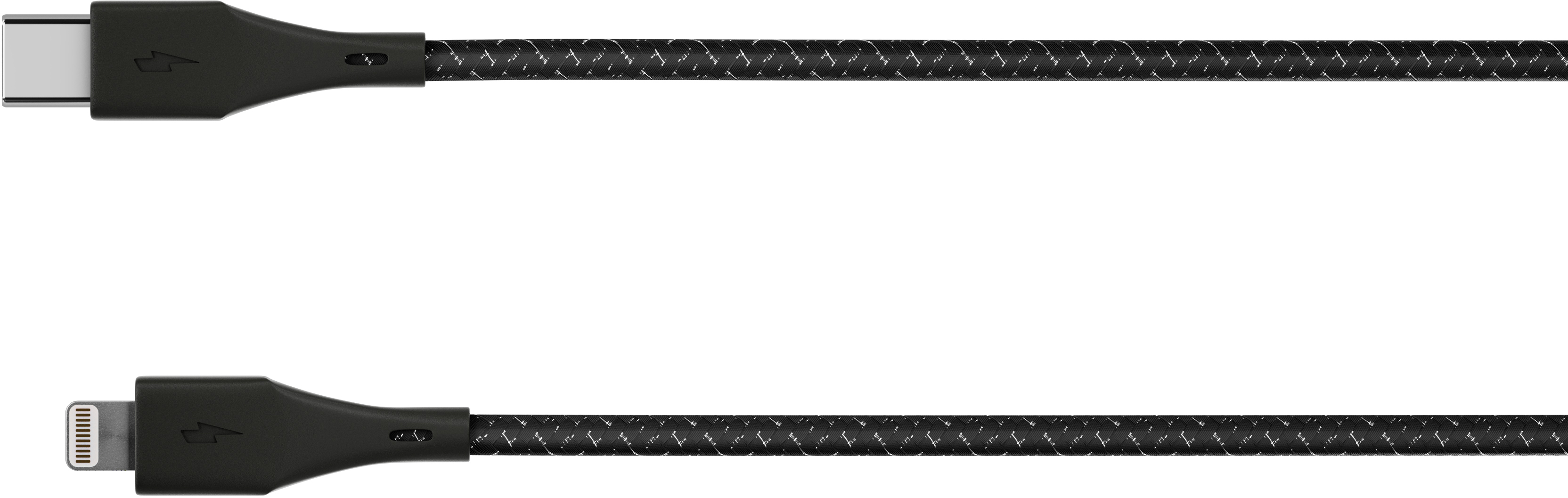 Кабель moonfish USB-C/Lightning (1,2 м), текстиль, черный