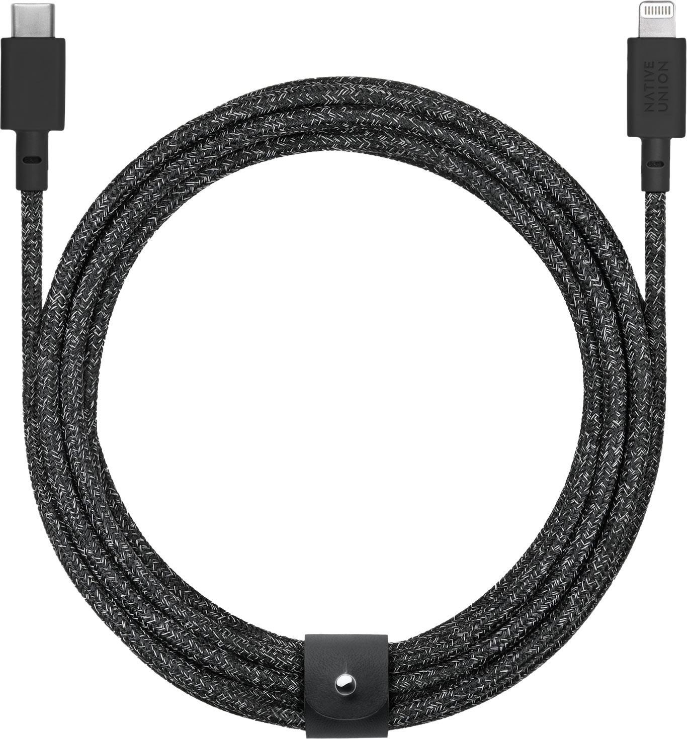 Кабель Native Union Belt Cable USB-С - Lightning (3 м), нейлон, черный