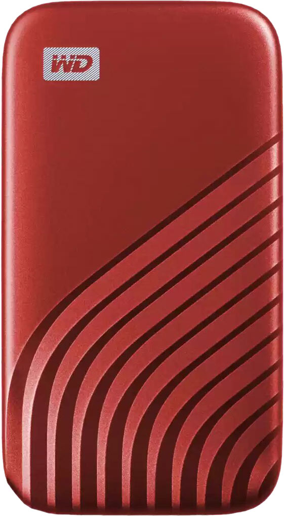 Внешний накопитель SSD Western Digital My Passport, 2 ТБ, USB 3.2, 2-е поколение, красный