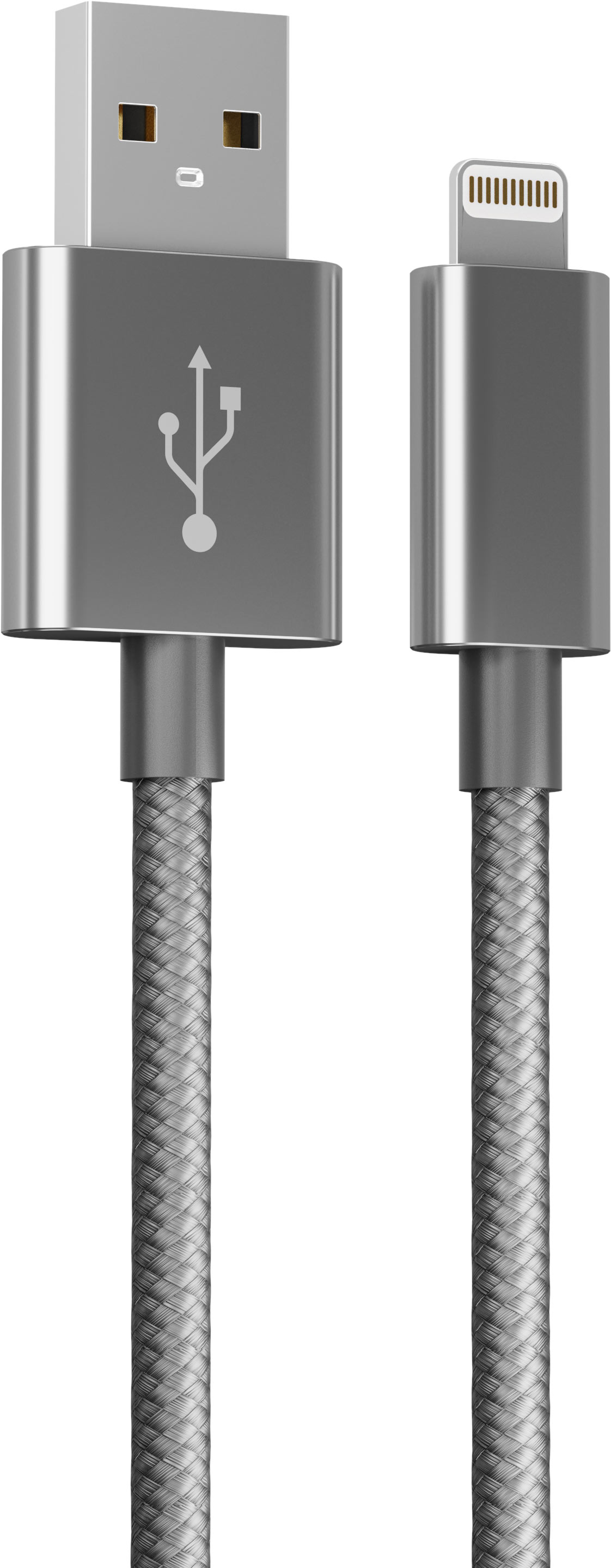 Кабель moonfish USB-A - Lightning (1,2 м), текстиль, серебряный