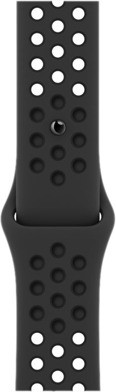 Спортивный ремешок Nike для Apple Watch 45 мм, «антрацитовый/чёрный»